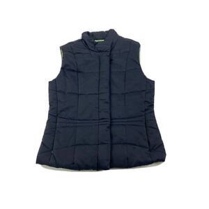 VINEYARD VINES Quilted Puffer Vest Jacket Womens XS Full Zip Snap Close Black
